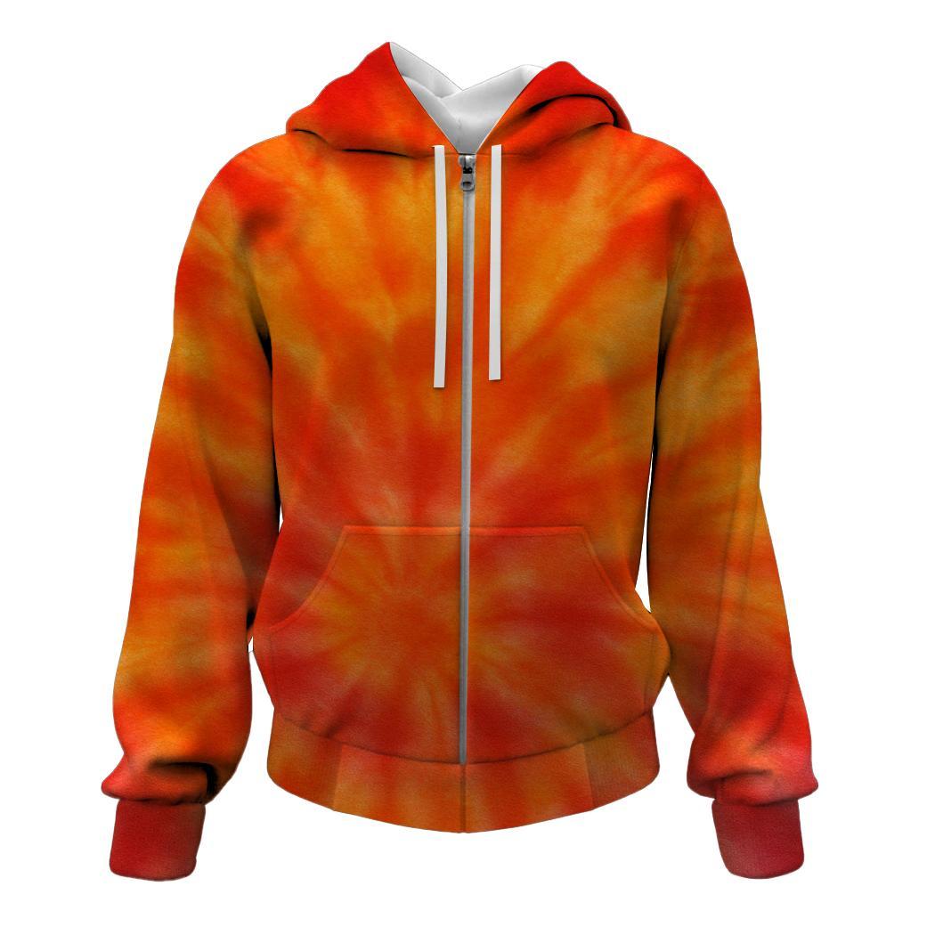 Fiery Sunset Bliss Zip Up Hoodie