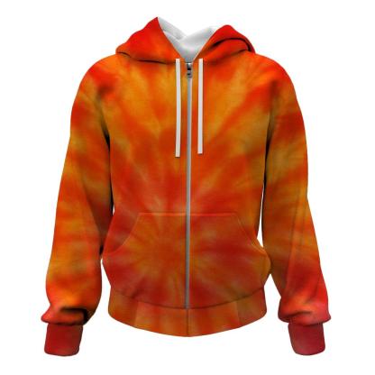 Fiery Sunset Bliss Zip Up Hoodie