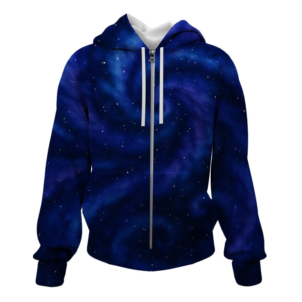 Celestial Night Tie-dye Zip Up Hoodie