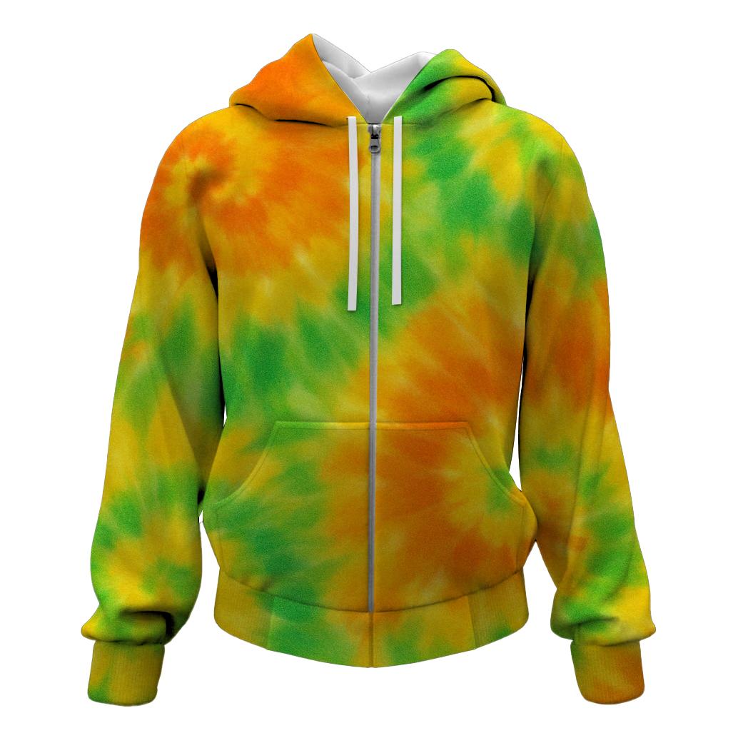 Summer Citrus Burst Zip Up Hoodie