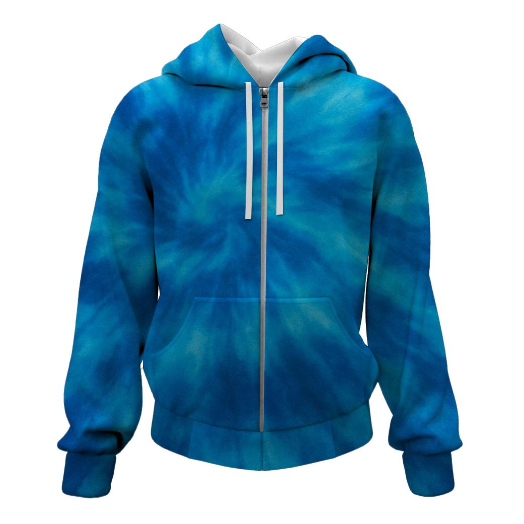 Sapphire Dream Tie-dye Zip Up Hoodie
