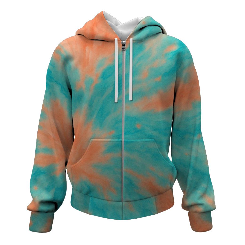Blushing Coral Reef Zip Up Hoodie
