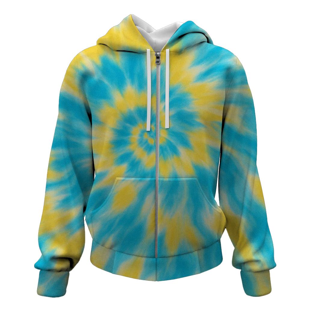 Summer Sky Tie-Dye Zip Up Hoodie
