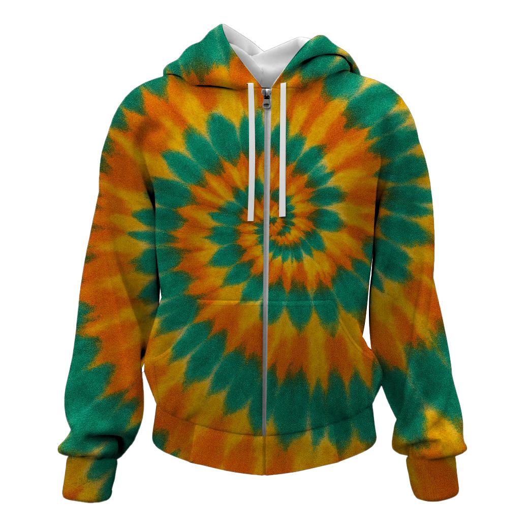 Retro Vibe Spiral Zip Up Hoodie