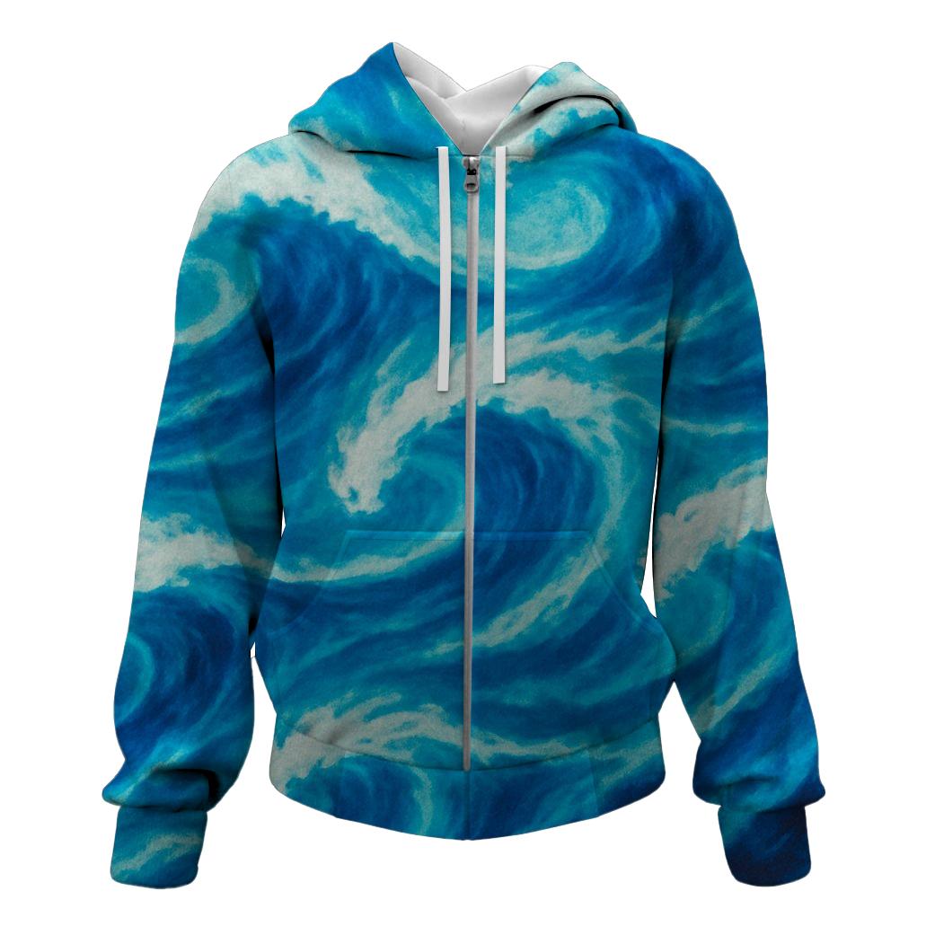 Chasing Ocean Waves Zip Up Hoodie