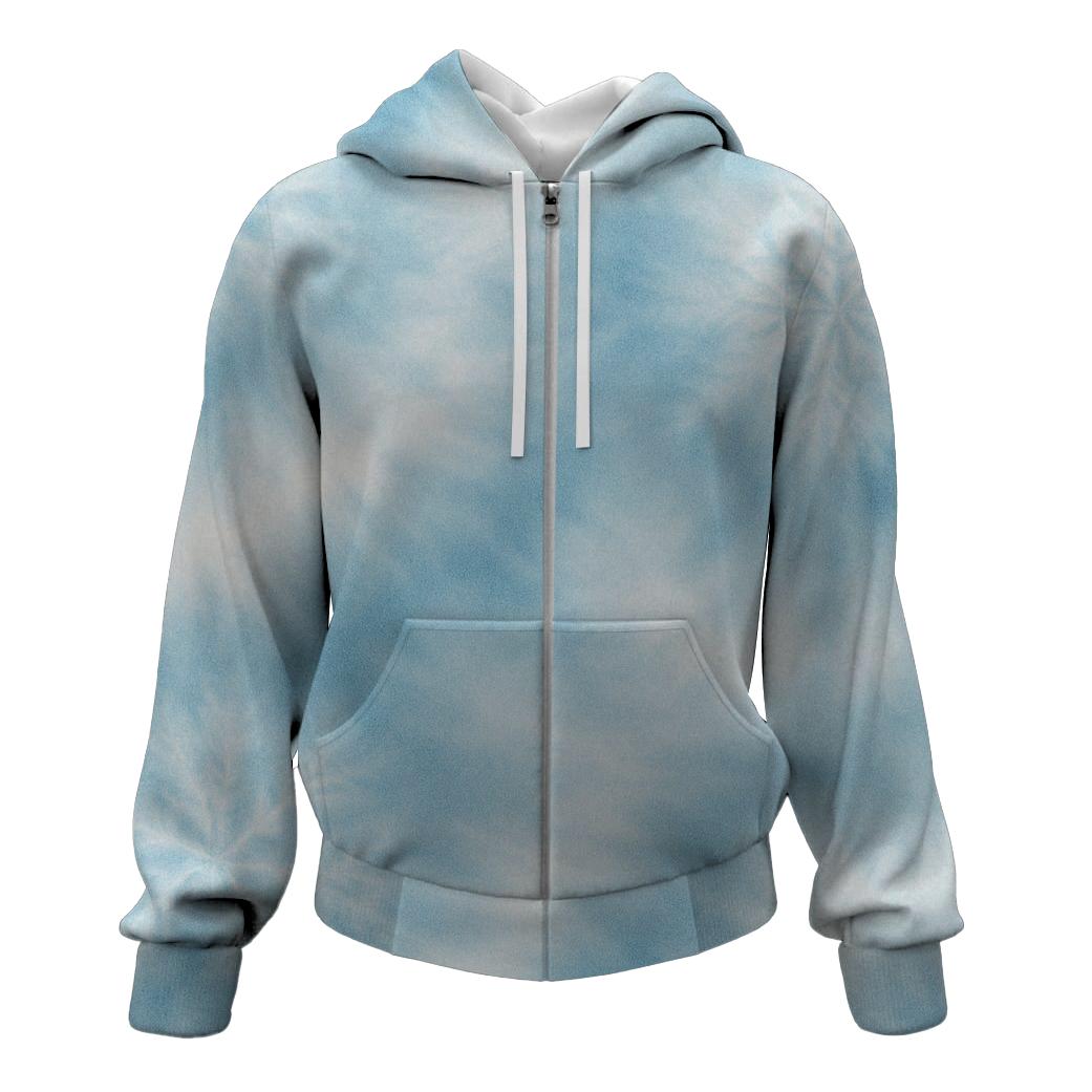 Winter Frost Tie-dye Zip Up Hoodie