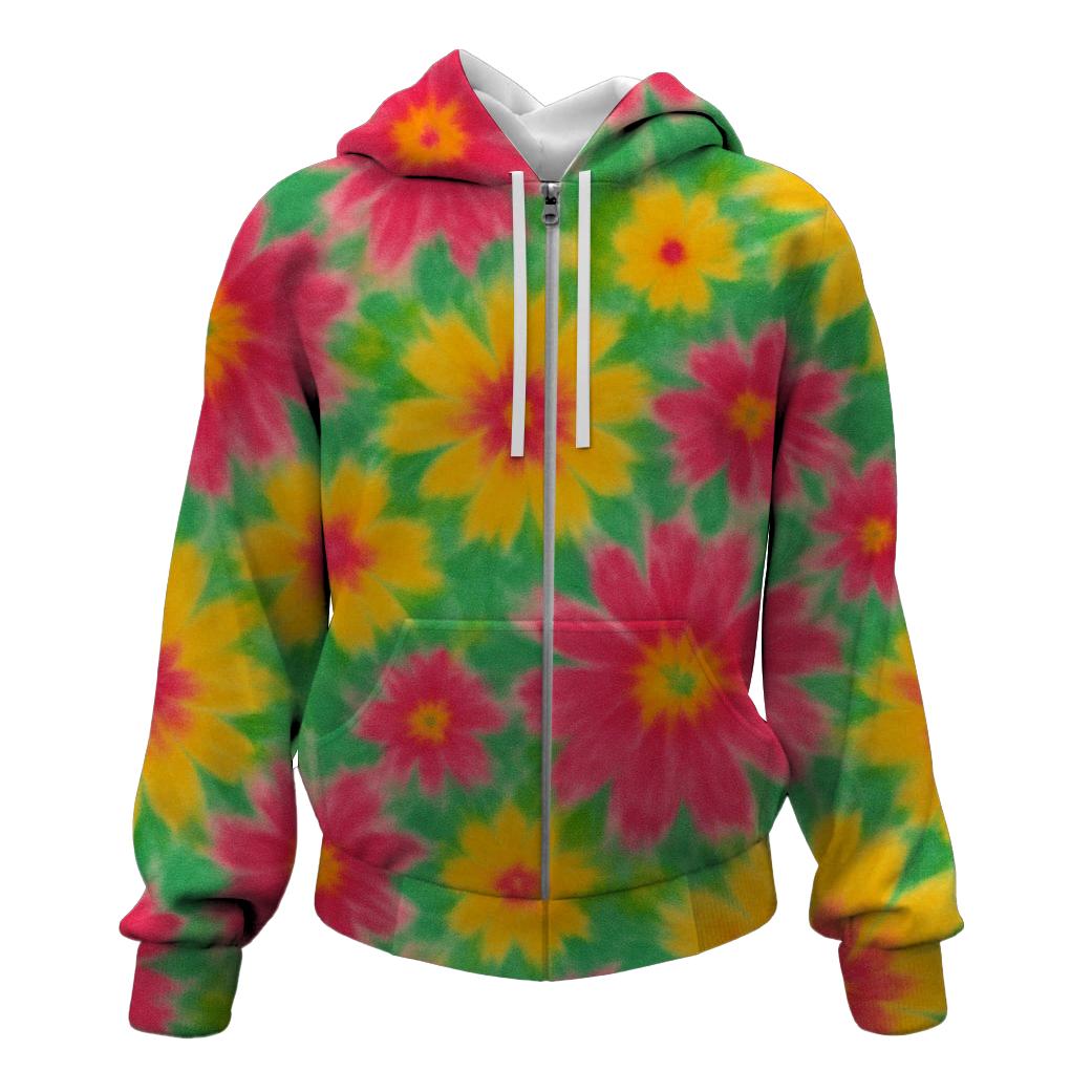 Wildflower Meadow Breeze Zip Up Hoodie
