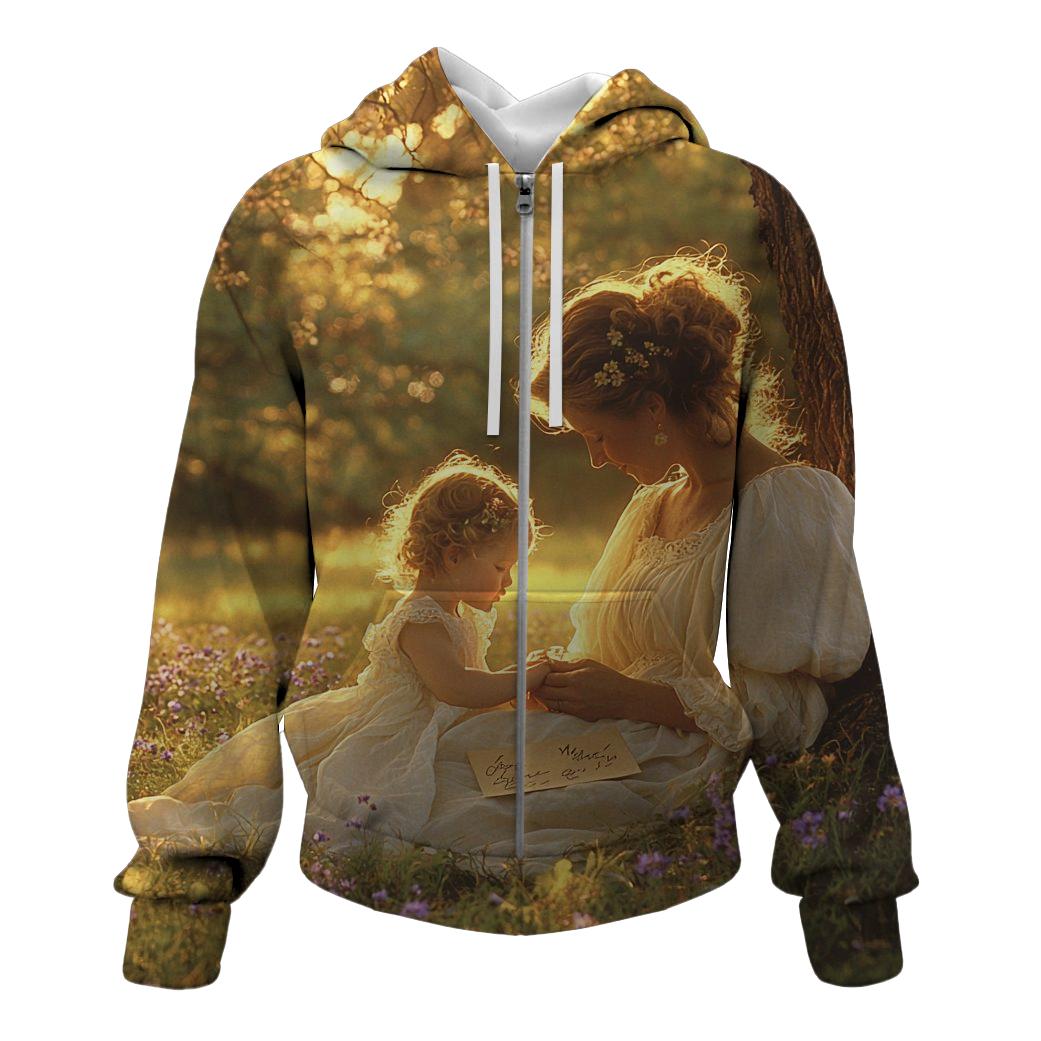 The Whisper of the Heart A Mothers Unseen Guidance Zip Up Hoodie