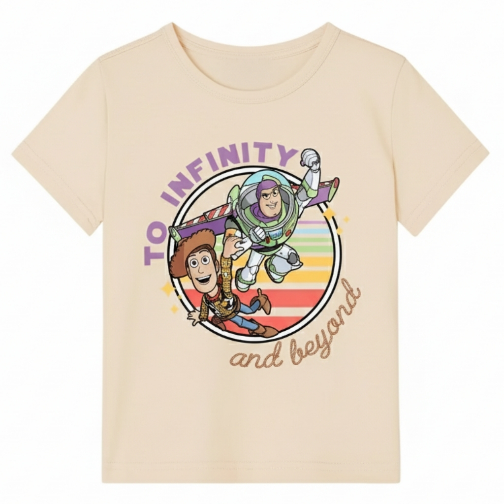  INFINITY AND BEYOND Printed Cartoon Print T Shirt