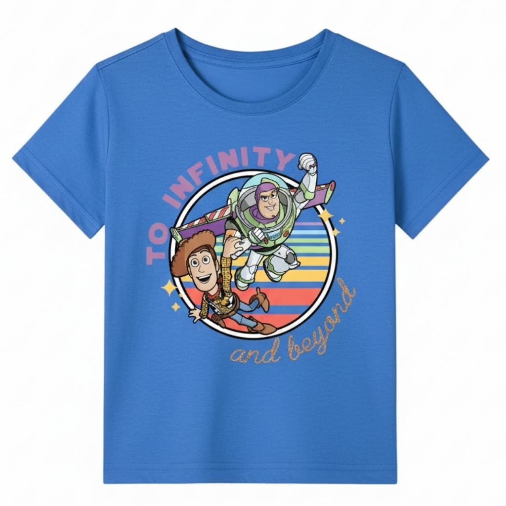  INFINITY AND BEYOND Printed Cartoon Print T Shirt