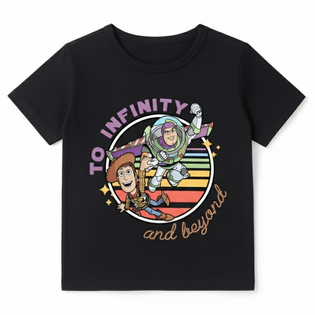  INFINITY AND BEYOND Printed Cartoon Print T Shirt
