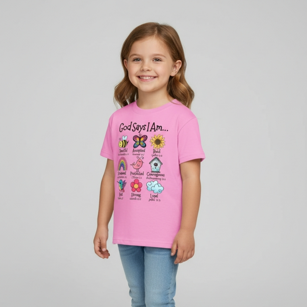  Inspirational Print With Butterflies Summer Short Sleeve T Shirt