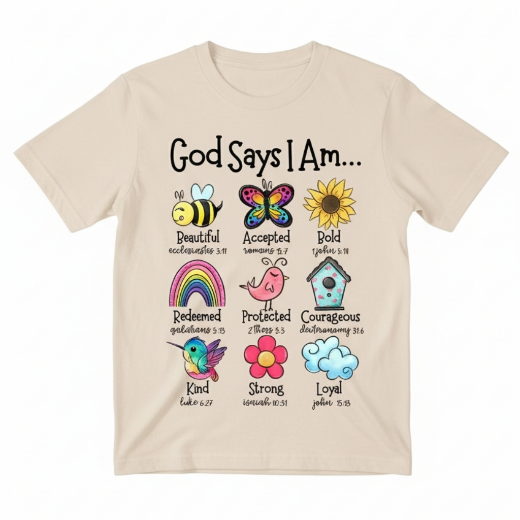  Inspirational Print With Butterflies Summer Short Sleeve T Shirt
