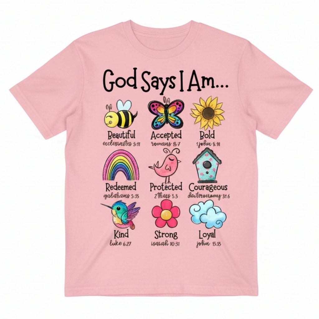  Inspirational Print With Butterflies Summer Short Sleeve T Shirt