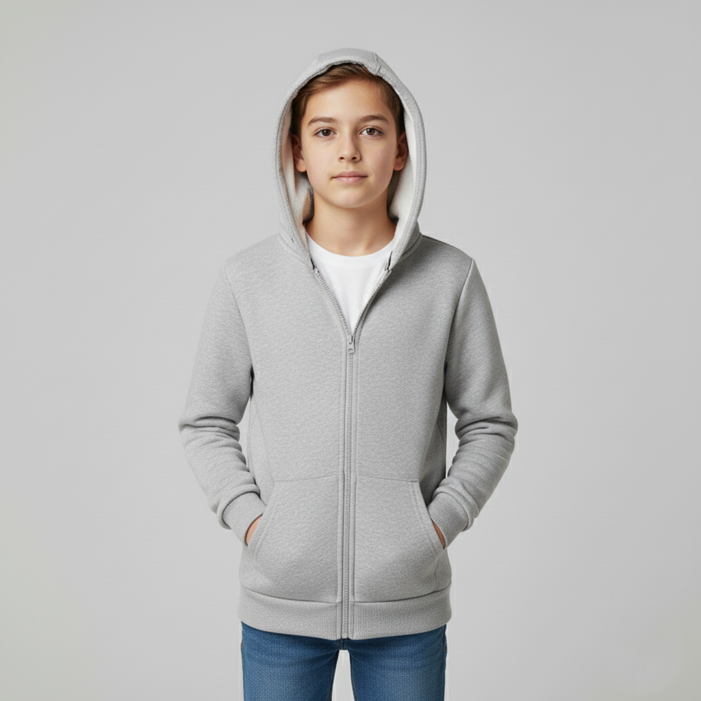 Kangaroo Pockets Zip Up Hoodie