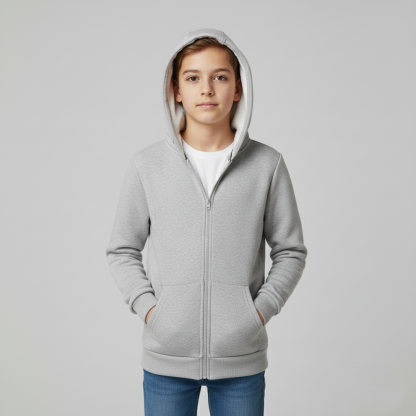 Kangaroo Pockets Zip Up Hoodie