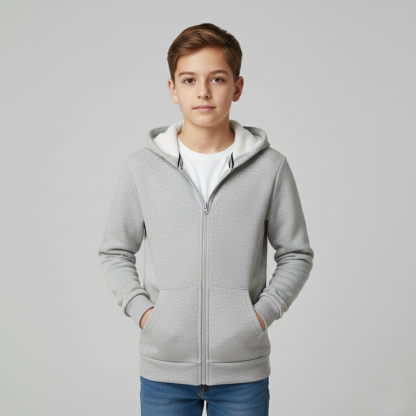 Kangaroo Pockets Zip Up Hoodie
