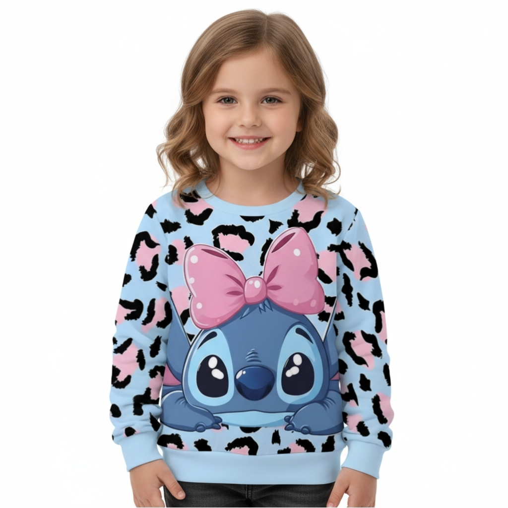  Soft Long Sleeve Pullover Cartoon Pattern Sweatshirt