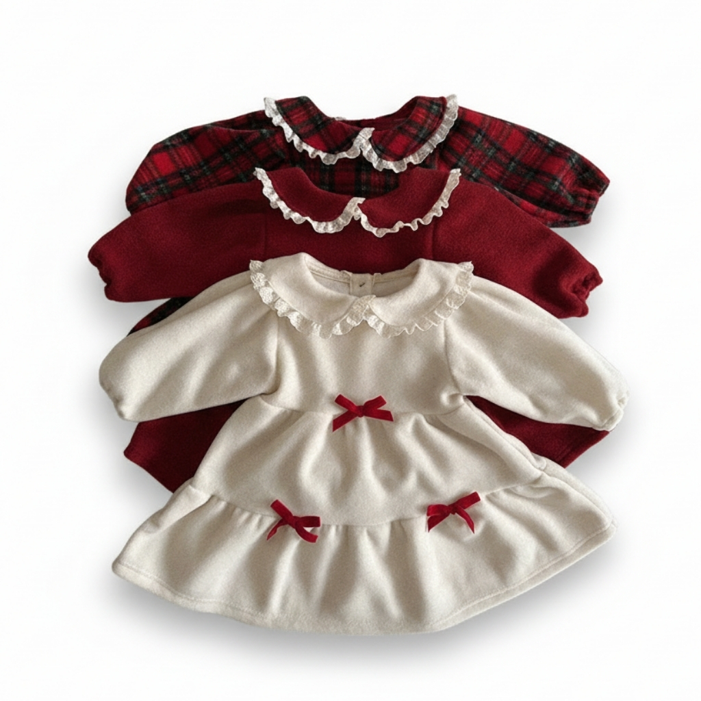  Warm Fleece Christmas Dress 