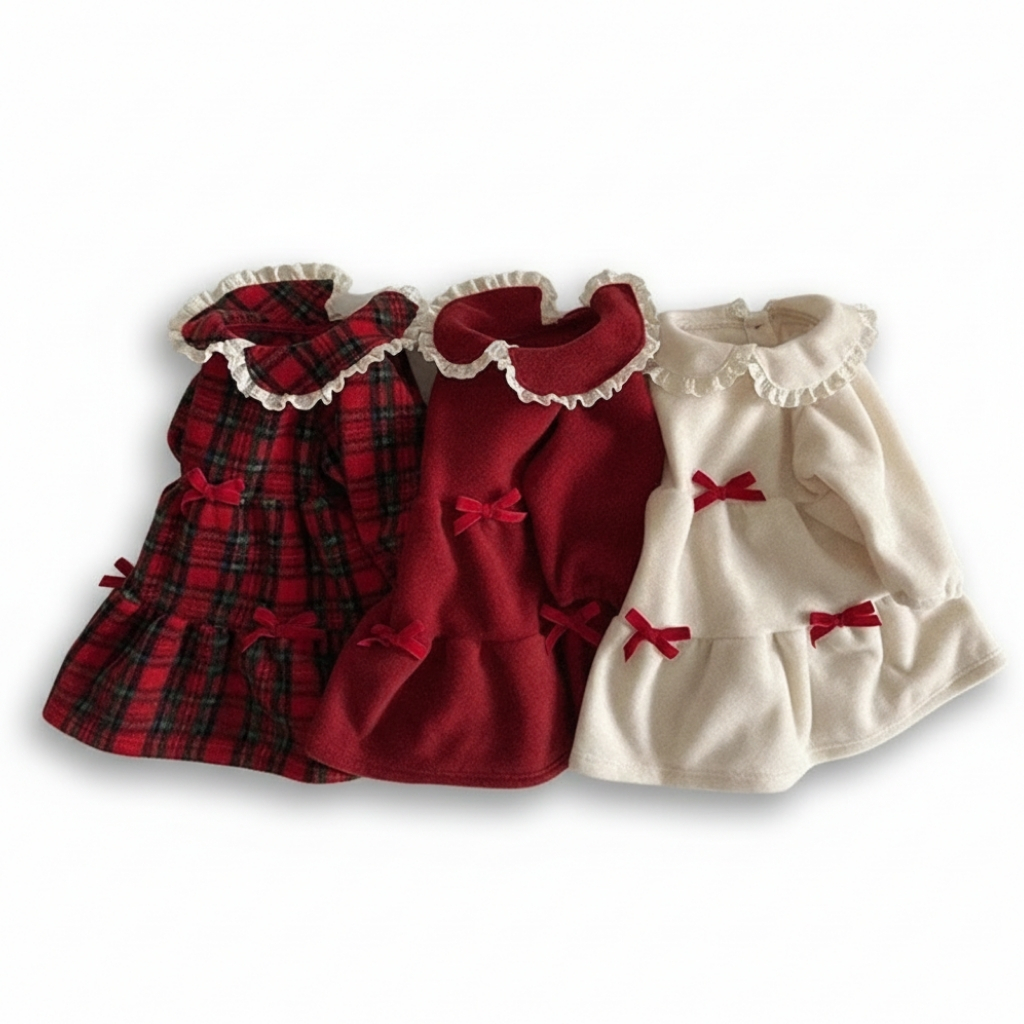  Warm Fleece Christmas Dress 