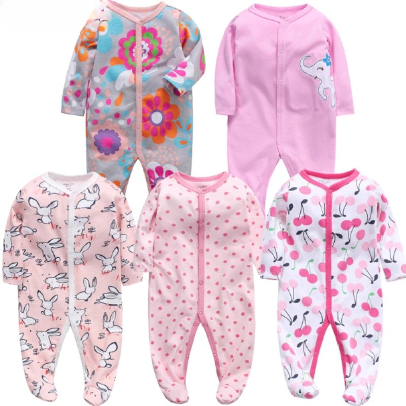 Unisex 5 Pcs Cotton Jumpsuit Sets For Babies-Children Cloth Shop