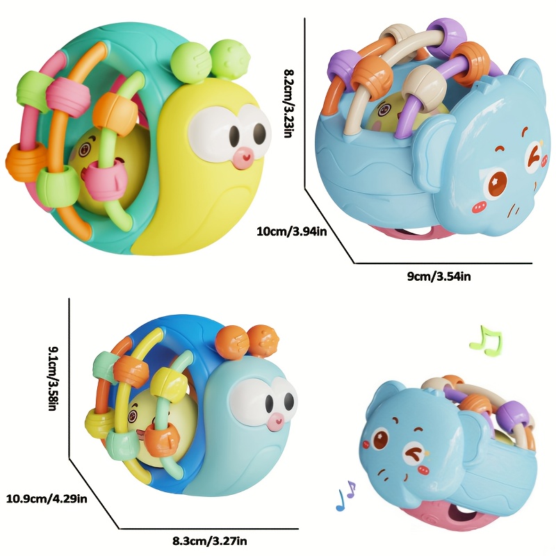 Baby Rattle Snail Elephant Puzzle Toy For Kids 