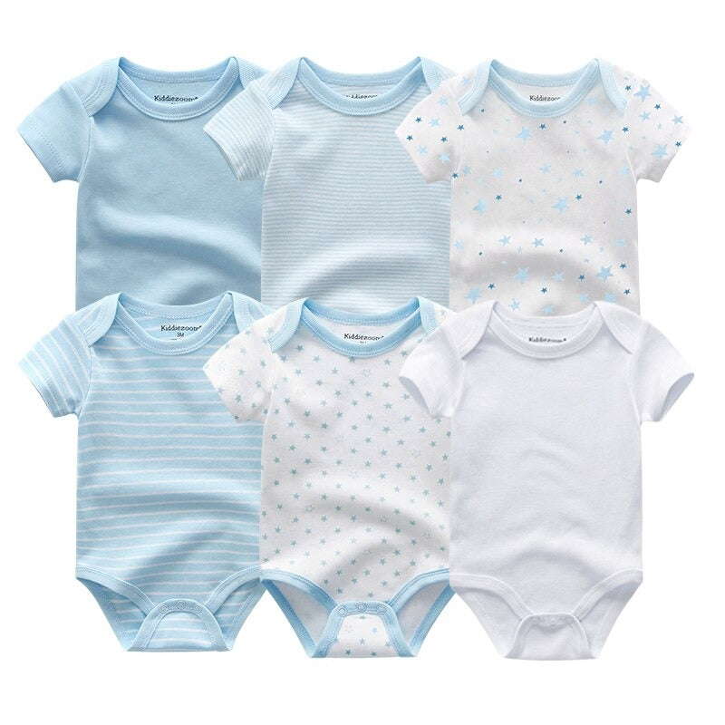 6Pcs Short Sleeve Newborn Unisex Baby Rompers-Children Cloth Shop