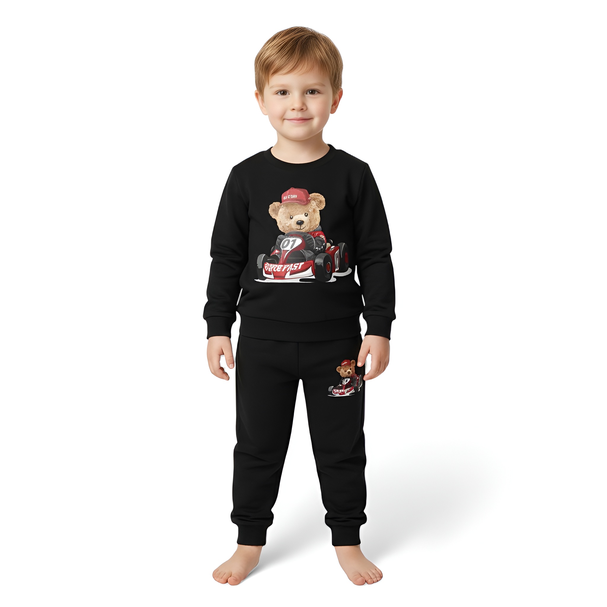 Spring And Autumn Style Round Neck Cartoon Print Set