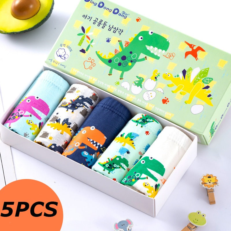 5Pcs Cartoon Print Soft Underpants For Kids-Children Cloth Shop