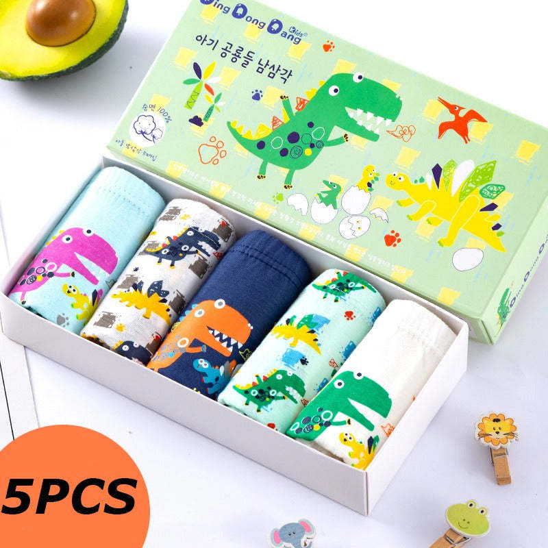 5Pcs Cartoon Print Soft Underpants For Kids-Children Cloth Shop