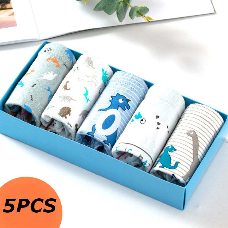 5Pcs Cartoon Print Soft Underpants For Kids-Children Cloth Shop