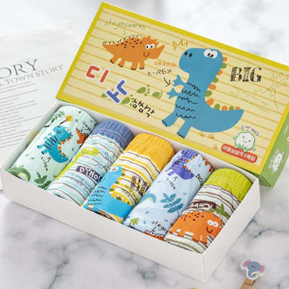 5Pcs Cartoon Print Soft Underpants For Kids-Children Cloth Shop