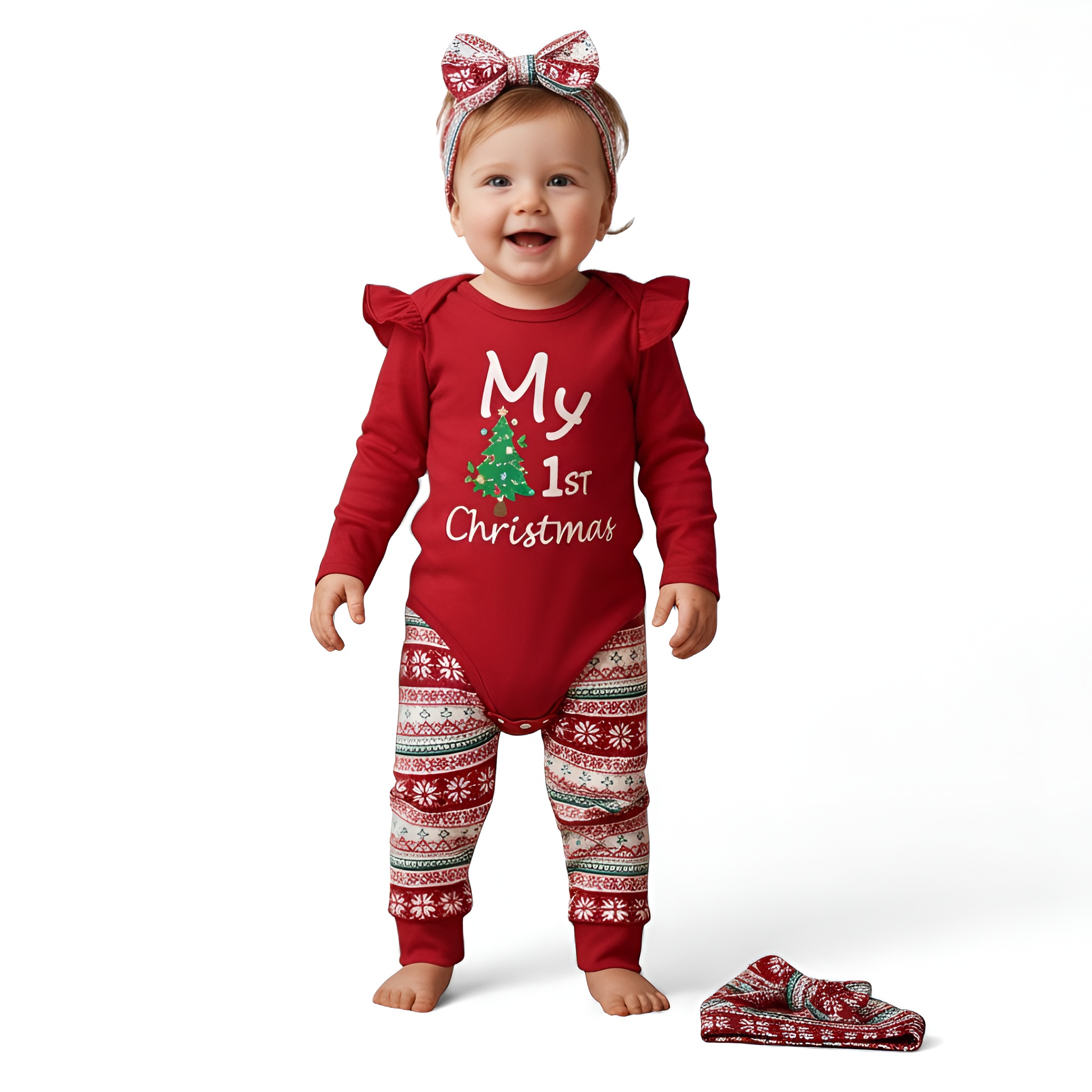 Baby Girl Christmas Romper Set