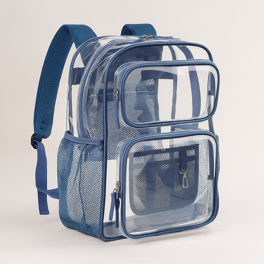 17 Inch Large Heavy Duty Clear Bookbag Backpack For School