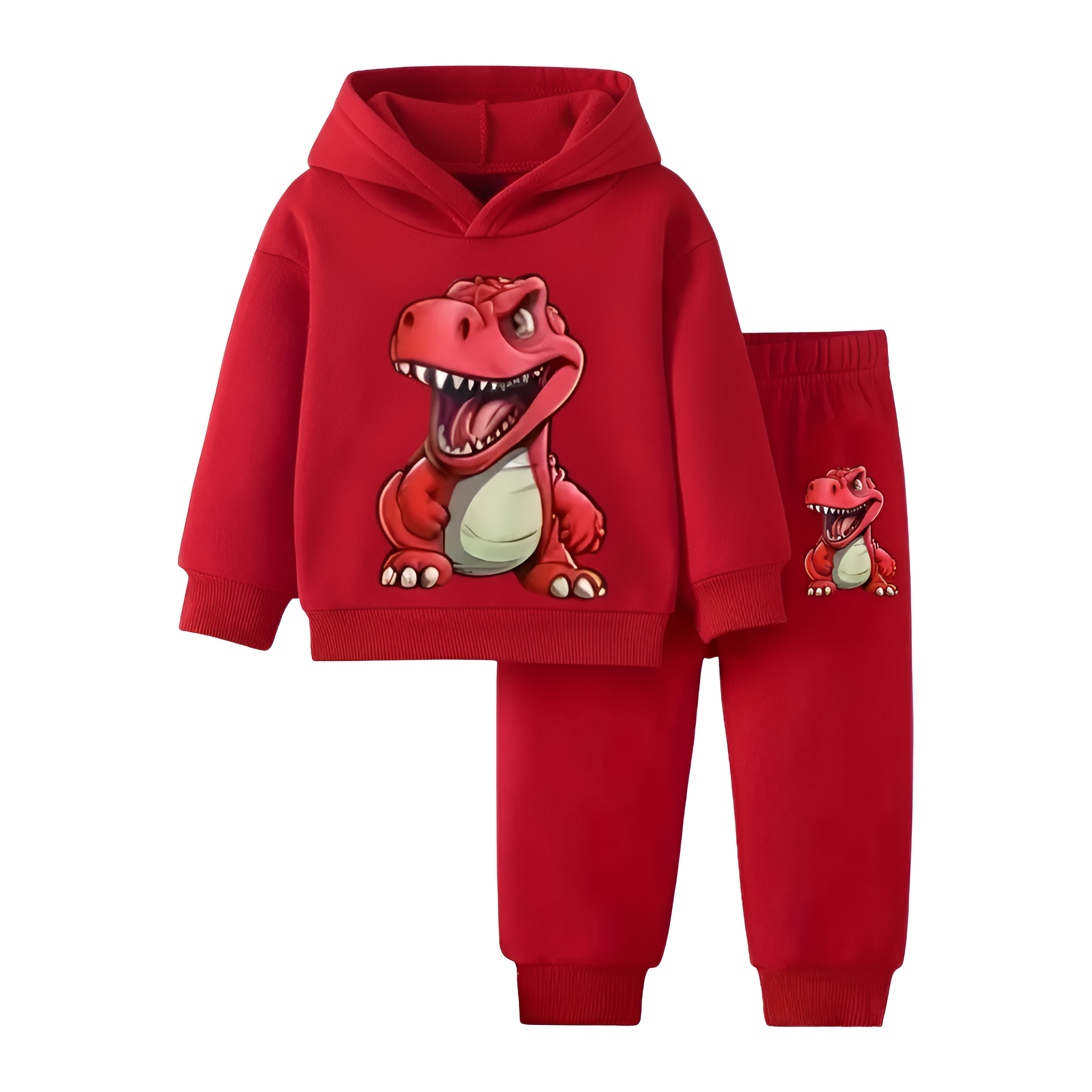 Cartoon Dinosaur Print Hooded Long Sleeve Sweatshirt