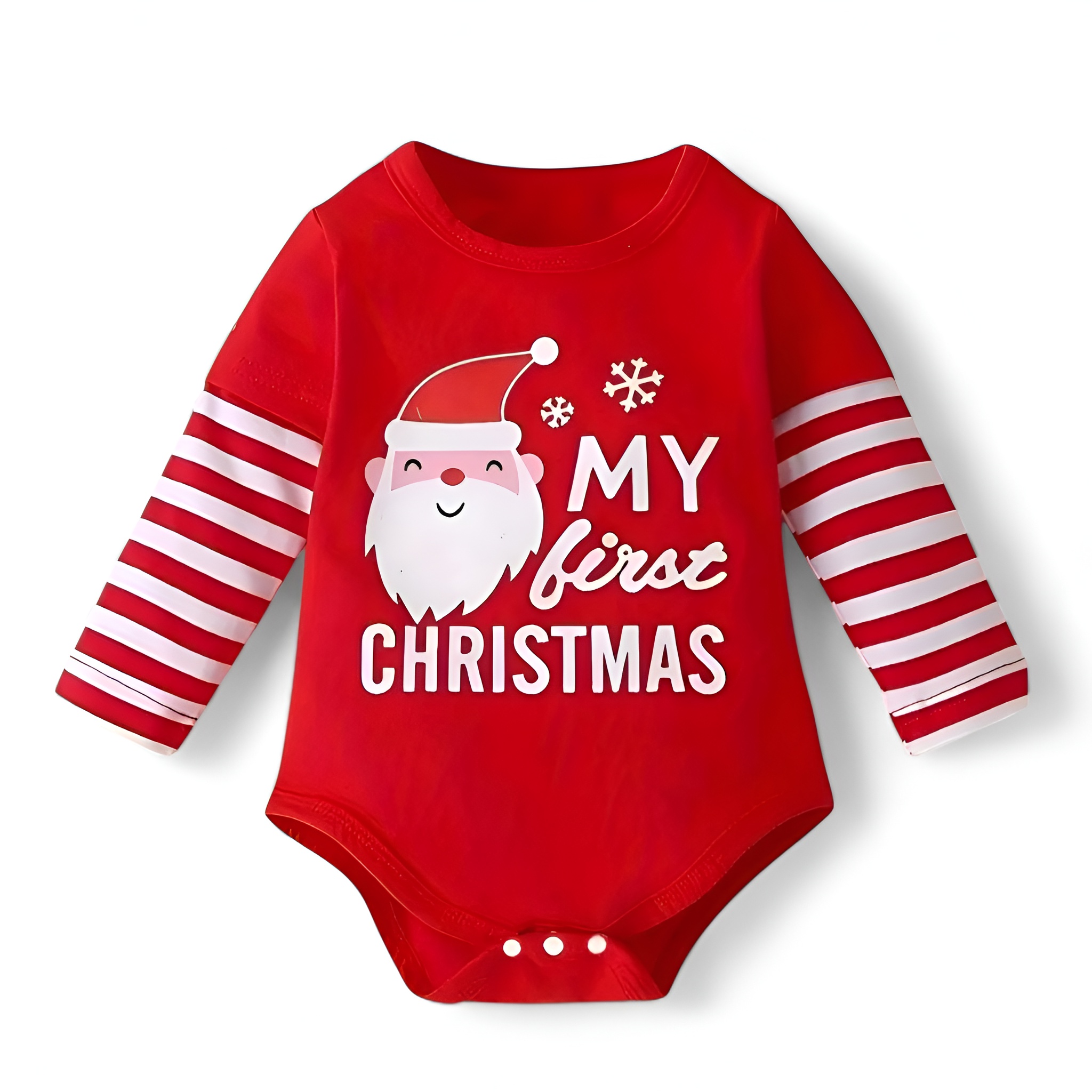 Christmas Long Sleeve Bodysuit And Striped Leg Warmer Pants
