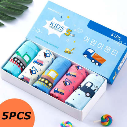 5Pcs Cartoon Print Soft Underpants For Kids-Children Cloth Shop
