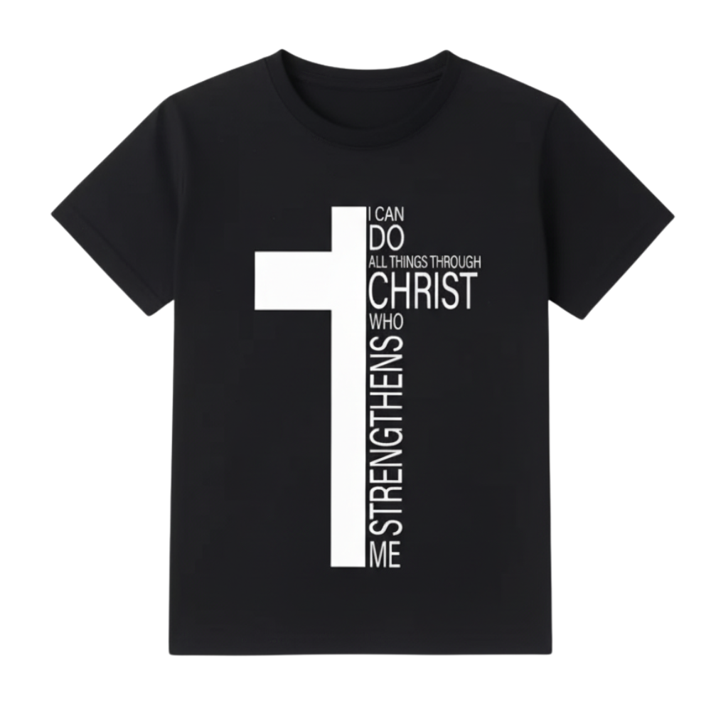 Trendy Boys Cross Print Short Sleeve T Shirt