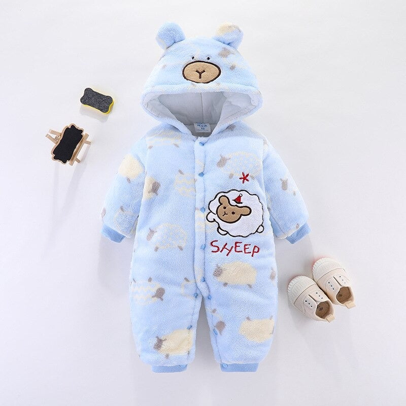 Cartoon Animal Unisex Full Sleeve Baby Romper-Children Cloth Shop