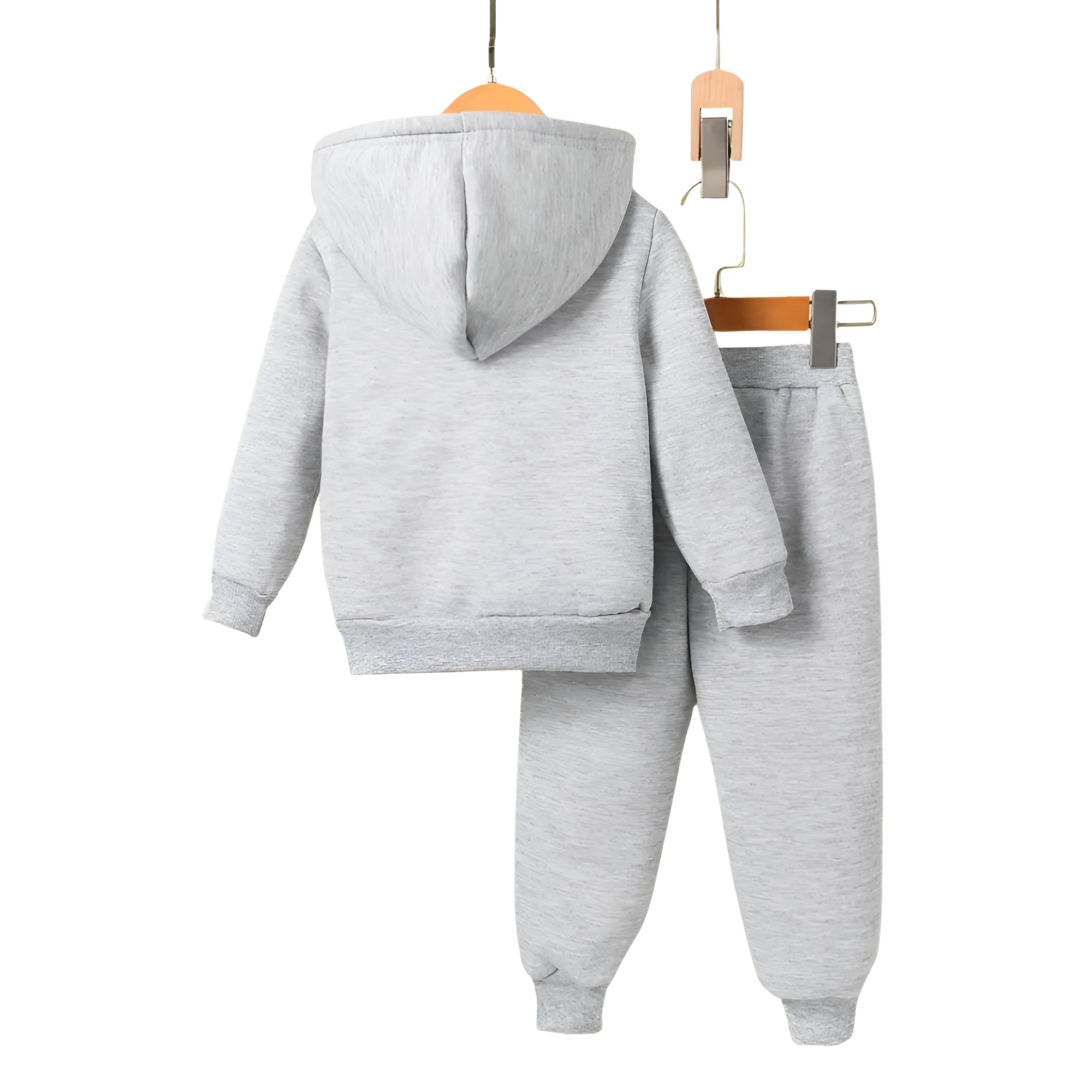 Girls Cartoon Print Hooded Long Sleeve Fleece Sweatshirt Casual Two Piece Set