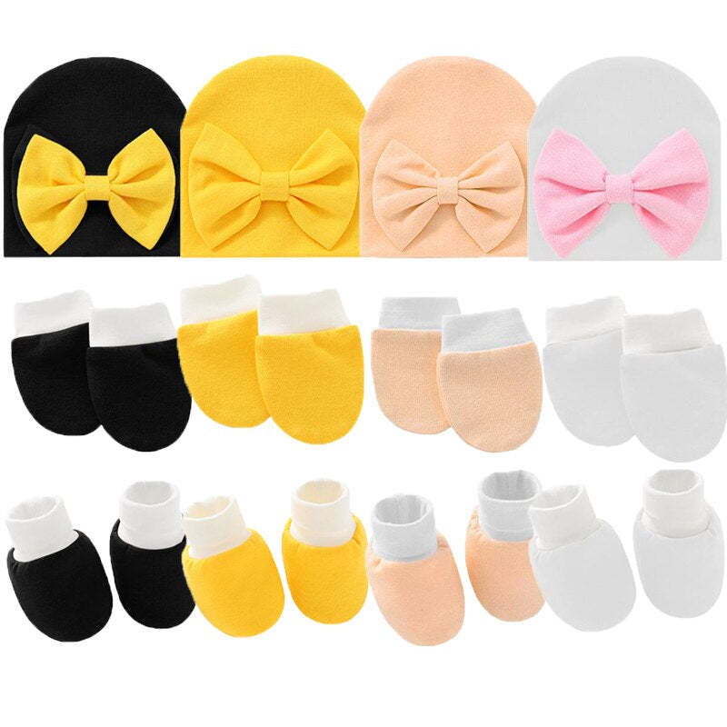Casual Pure Cotton Hat, Gloves And Socks Set-Children Cloth Shop