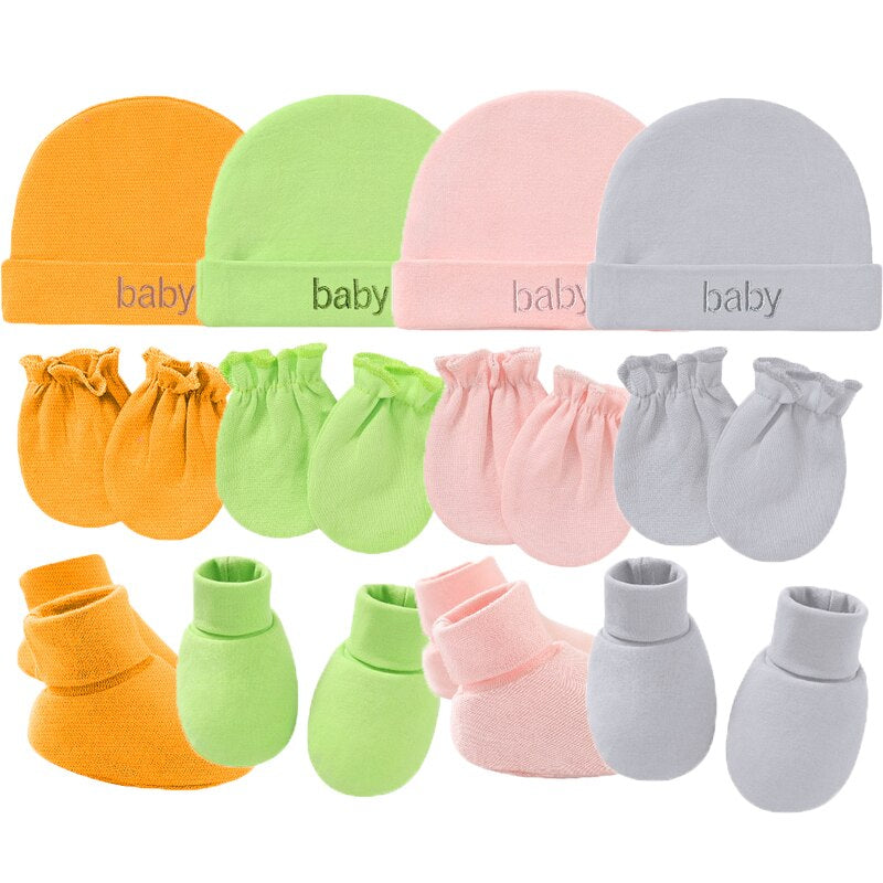 Casual Pure Cotton Hat, Gloves And Socks Set-Children Cloth Shop