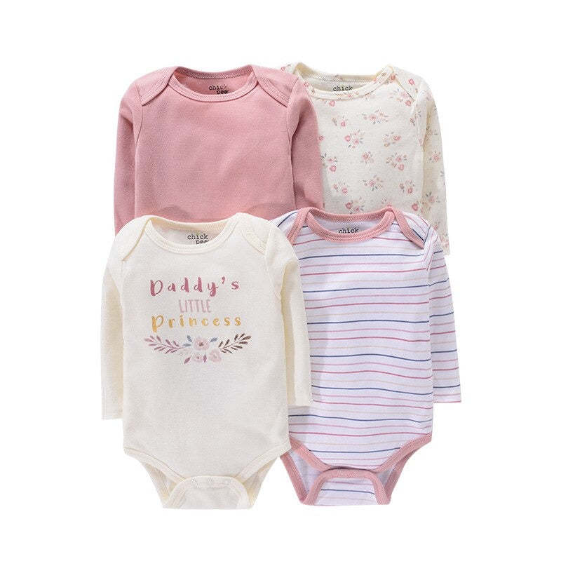 4Pc Newborn Baby Long Sleeve Jumpsuits-Children Cloth Shop