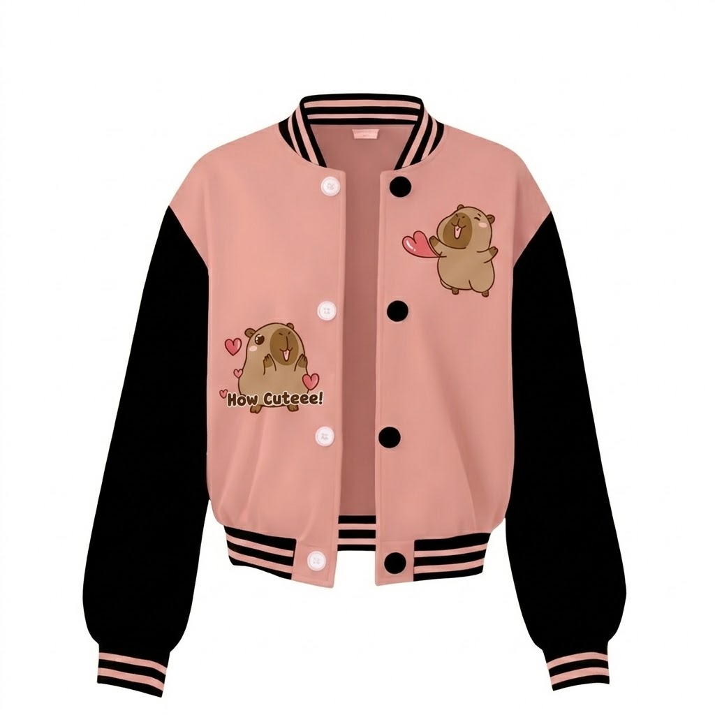 Comfortable Capybara Inspired Stylish Jacket For Girls 