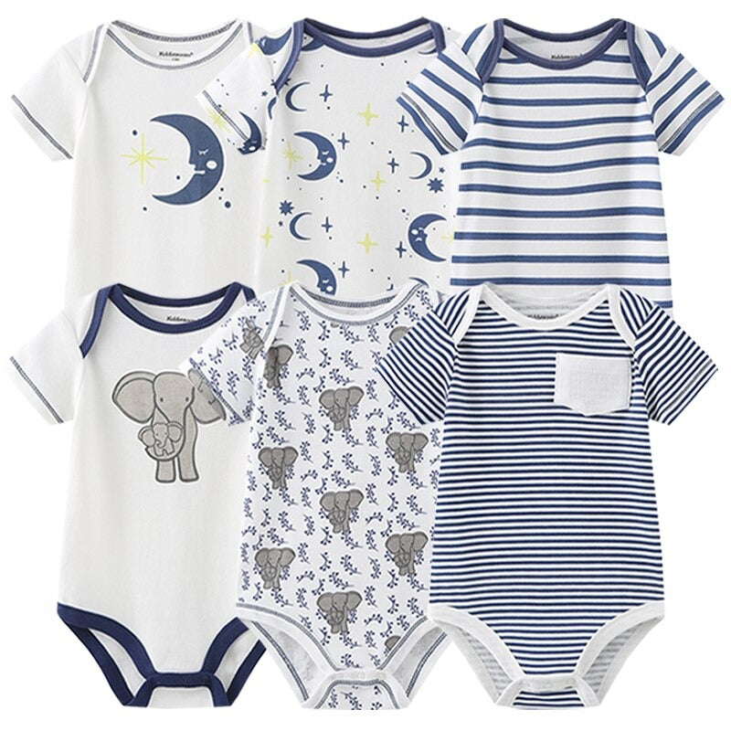 6Pcs Short Sleeve Newborn Unisex Baby Rompers-Children Cloth Shop