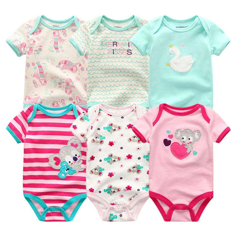 Multicolor Short Sleeve Unisex Baby Rompers-Children Cloth Shop