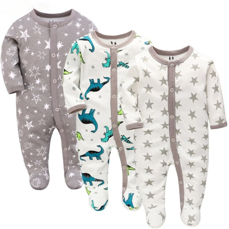 3 Pieces Newborn Baby Rompers Jumpsuit Set-Children Cloth Shop