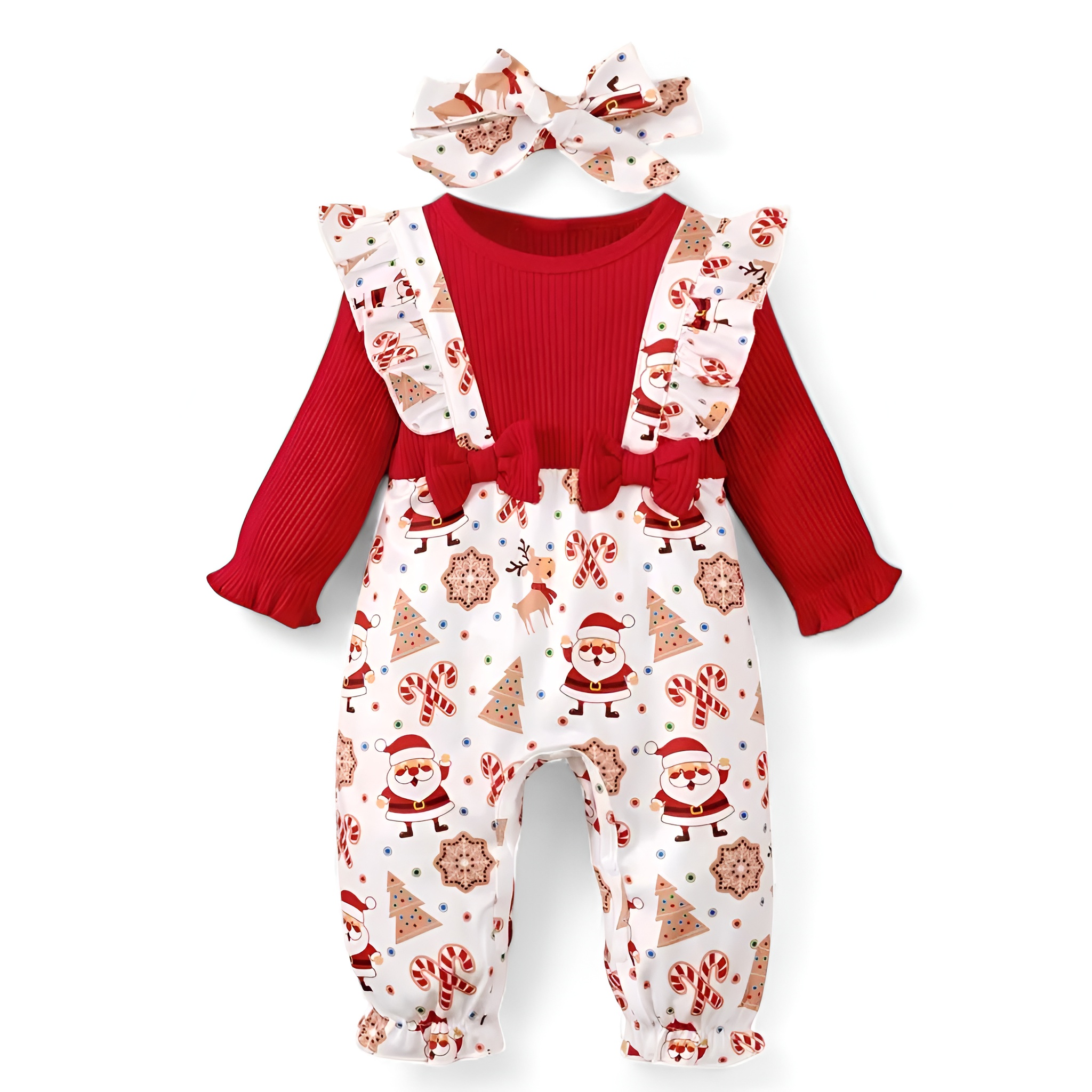 Baby Girl Christmas Santa Bodysuit