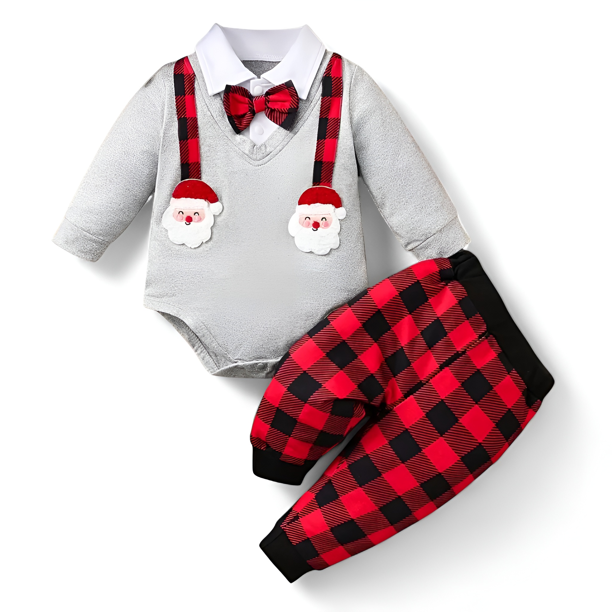 2 Piece Newborn Christmas Gentleman Romper Set