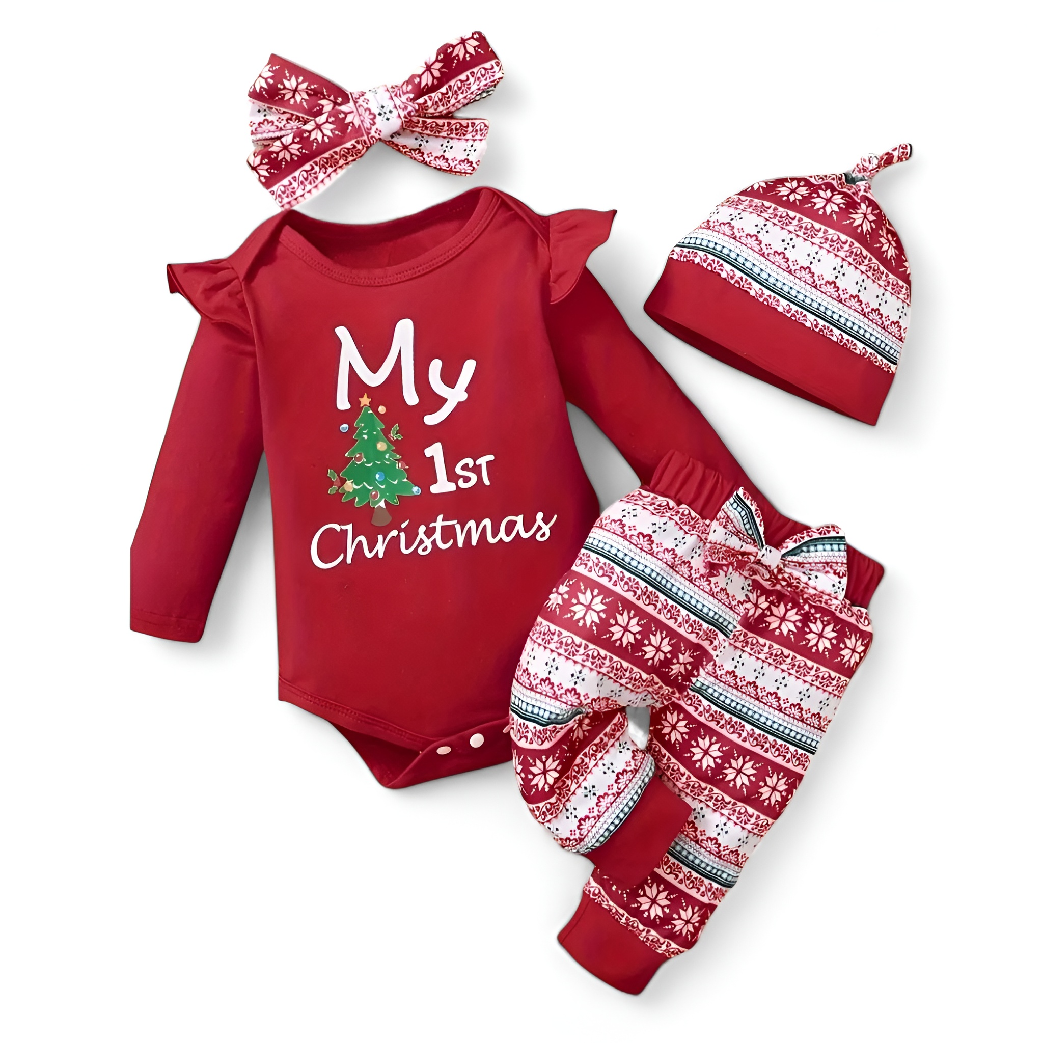 Baby Girl Christmas Romper Set